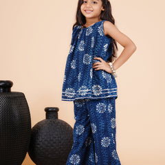 Indigo Blue Hand BLock Print Coord set