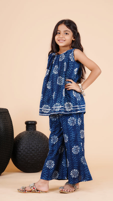 Indigo Blue Hand BLock Print Coord set