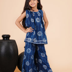 Indigo Blue Hand BLock Print Coord set