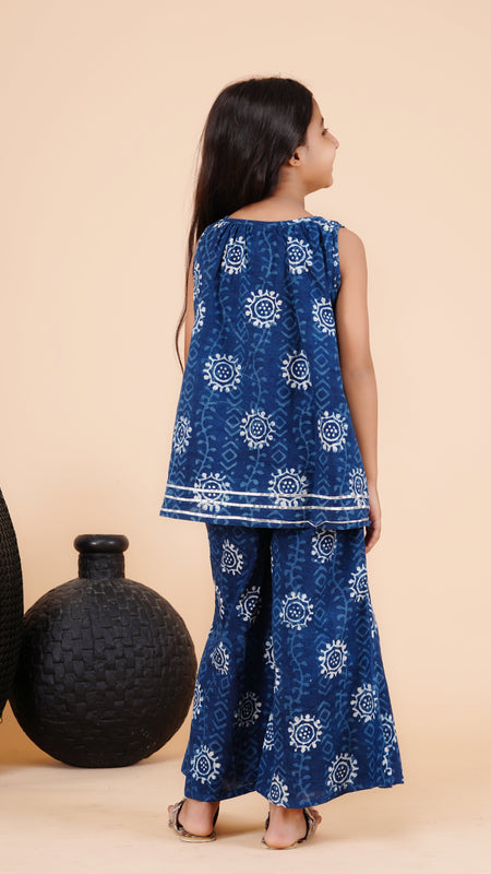 Indigo Blue Hand BLock Print Coord set