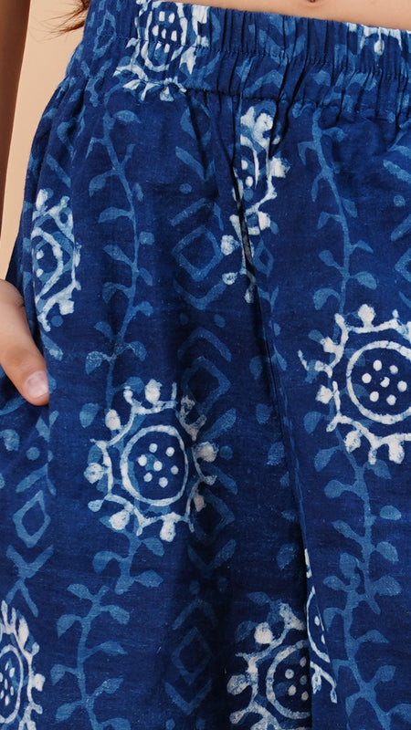Indigo Blue Hand BLock Print Coord set