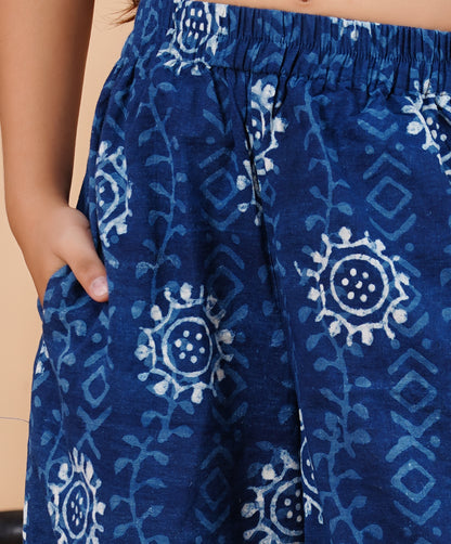 Indigo Blue Hand BLock Print Coord set