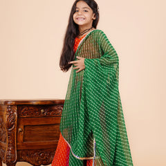 Pachrangi Leheriya Lehenga Set