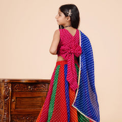 Pachrangi Leheriya Lehenga Set