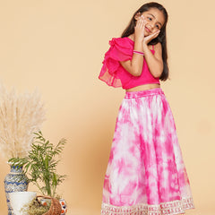 Organza Crop top & Shibori Skirt set