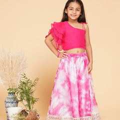 Organza Crop top & Shibori Skirt set