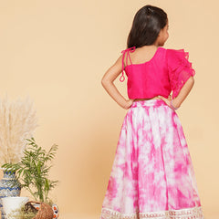 Organza Crop top & Shibori Skirt set