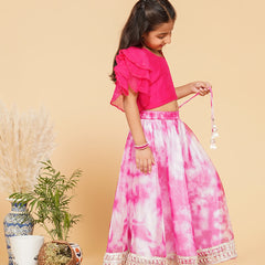 Organza Crop top & Shibori Skirt set