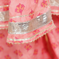 Baby Pink Cotton Kurta Palazzo Dupatta Set