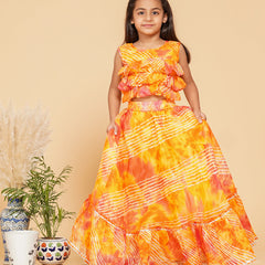 Shibori Print Doriya Crop top Skirt set