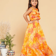 Shibori Print Doriya Crop top Skirt set