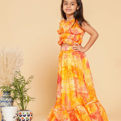 Shibori Print Doriya Crop top Skirt set