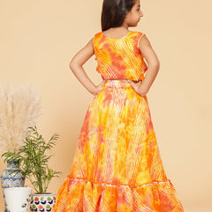 Shibori Print Doriya Crop top Skirt set