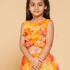 Shibori Print Doriya Crop top Skirt set