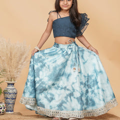 Organza Crop top & Shibori Skirt set