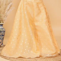 Gold Foil Print Kota doriya Lehenga set