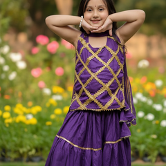 Purple Kurti Lehenga set