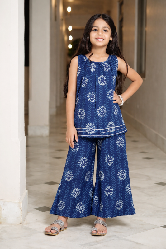 Indigo Blue Hand BLock Print Coord set