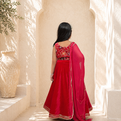 Rani Pink Velvet Lehenga set