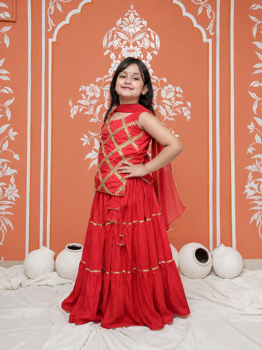Fuchsia Kurti Lehenga set