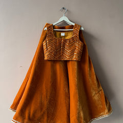 Rust Velvet Lehenga set