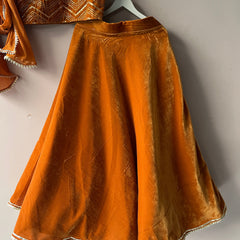 Rust Velvet Lehenga set