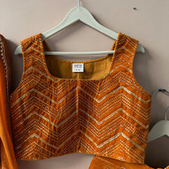 Rust Velvet Lehenga set