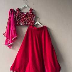Rani Pink Velvet Lehenga set