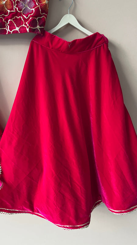 Rani Pink Velvet Lehenga set