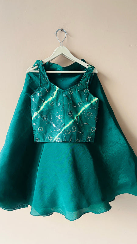 Upada Silk Tye and Dye Lehenga set