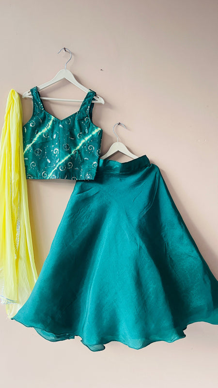 Upada Silk Tye and Dye Lehenga set
