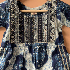 Blue Cotton Kurta Pants Dupatta Set