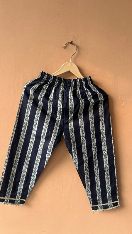 Blue Cotton Kurta Pants Dupatta Set