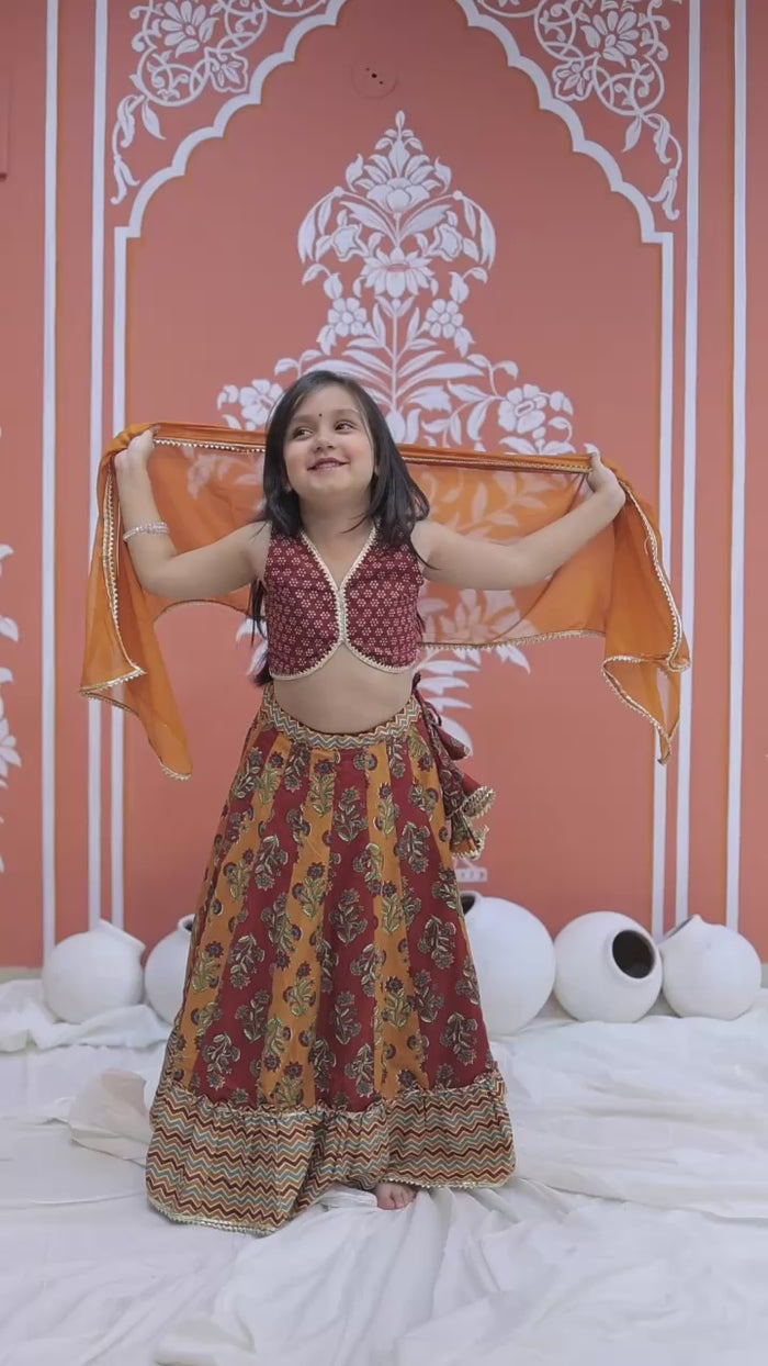 Mustard colored Lehenga set